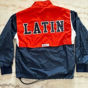Latin Romans Orange & Blue Windbreaker Boathouse Pullover size small